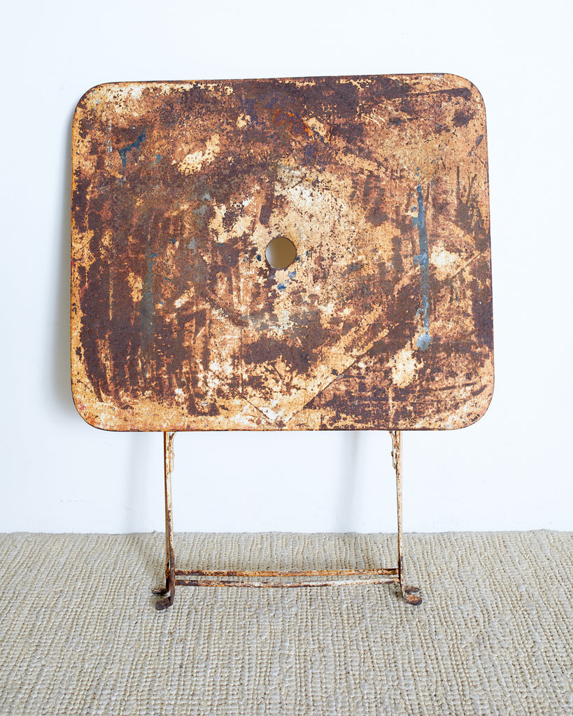 French Industrial Iron Folding Bistro Garden Table