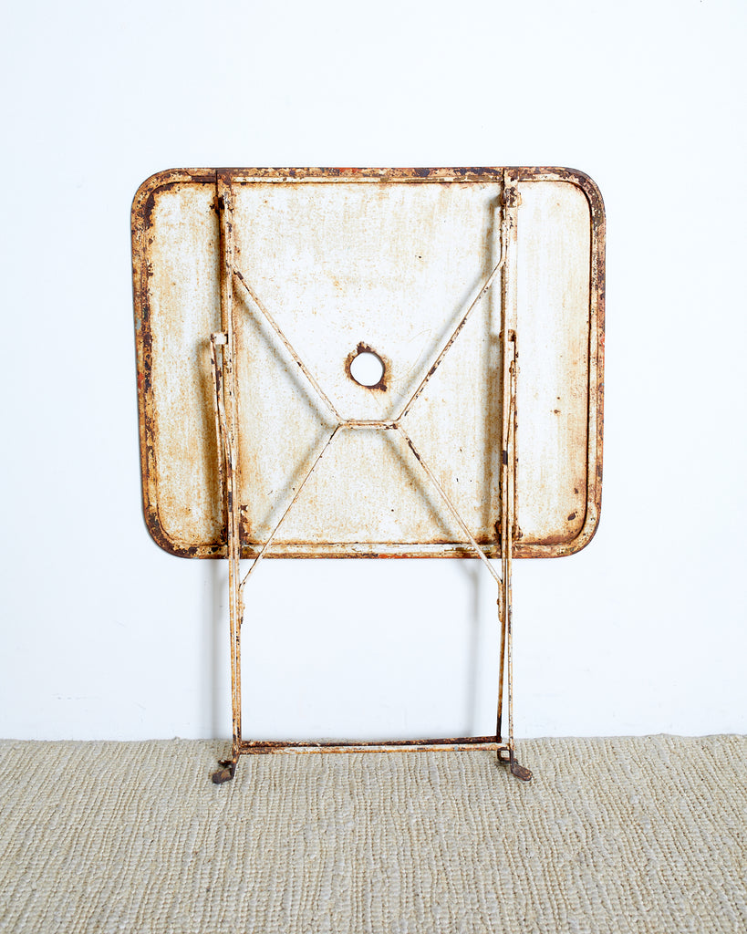 French Industrial Iron Folding Bistro Garden Table