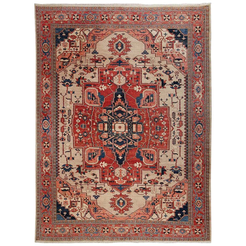 Vintage Persian Heriz Carpet