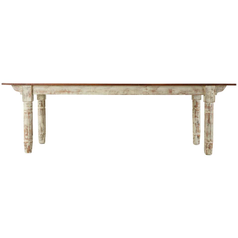 American Country Painted Pine Farmhouse Dining Table