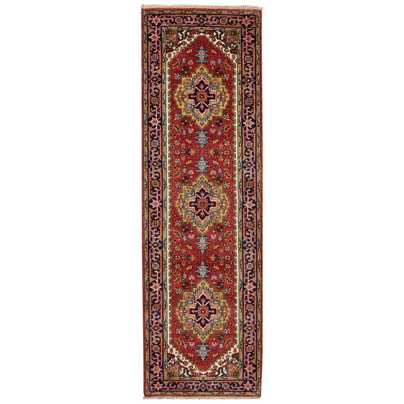 Indo Persian Heriz Serapi Design Runner