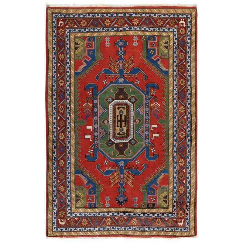 Mid-Century Modern Tribal Style Persian Shiraz Rug