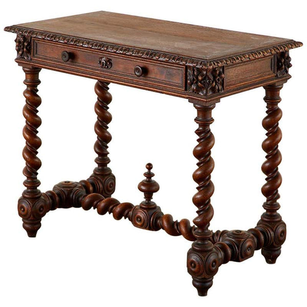19th Century French Oak Barley Twist Bureau Plat Desk – Erin Lane