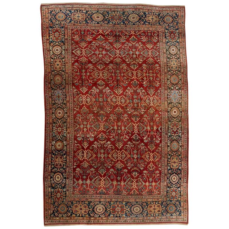 Antique Arts and Crafts Style Persian Sultanabad Rug
