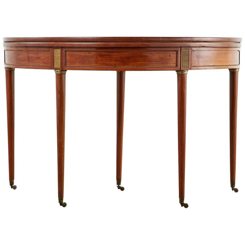 19th Century French Louis XVI Style Demilune Flip-Top Game Table