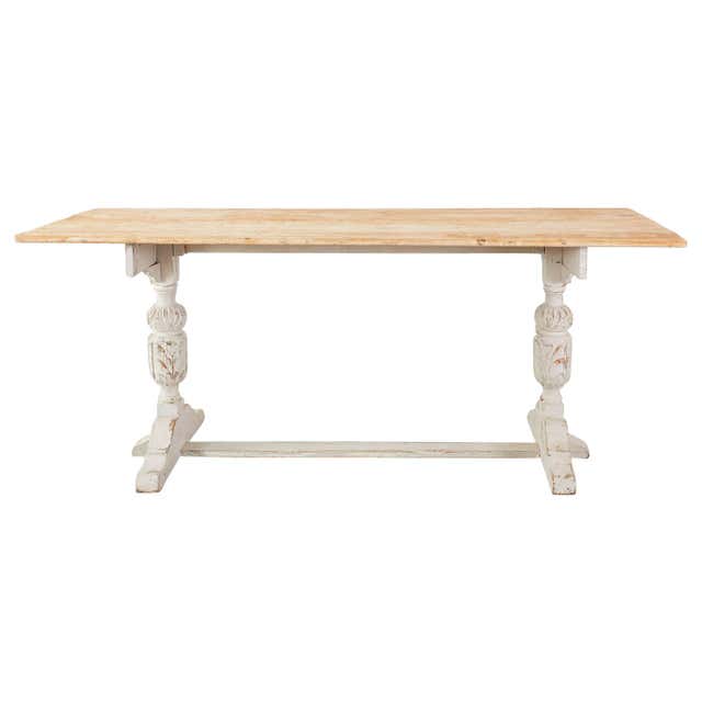Swedish Gustavian Style Pine Farm Table or Console