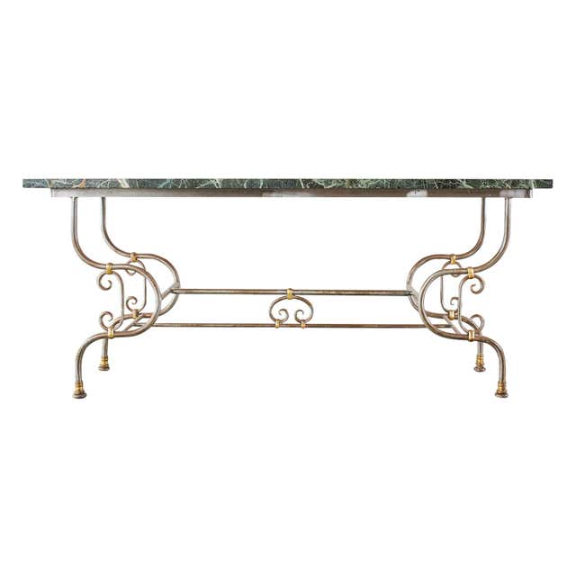 French Art Nouveau Marble Pastry Console Table