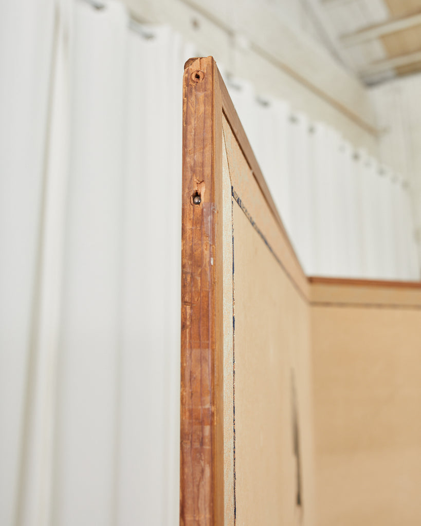 Japanese Taisho Two Panel Screen Heian Period Flute Player