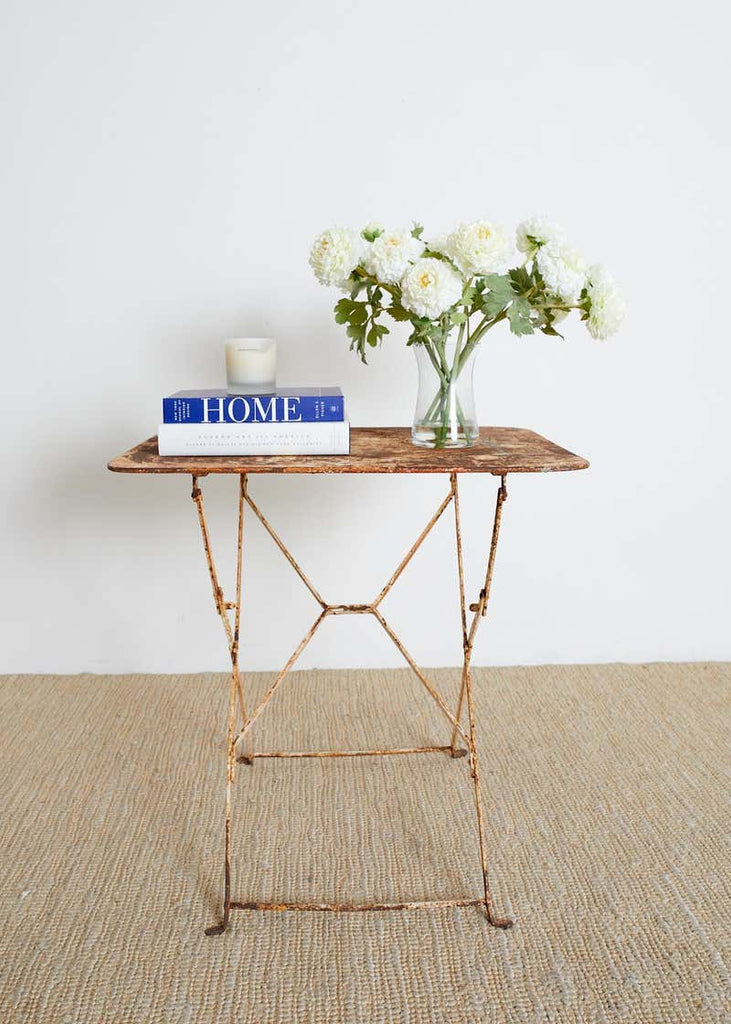 French Industrial Iron Folding Bistro Garden Table