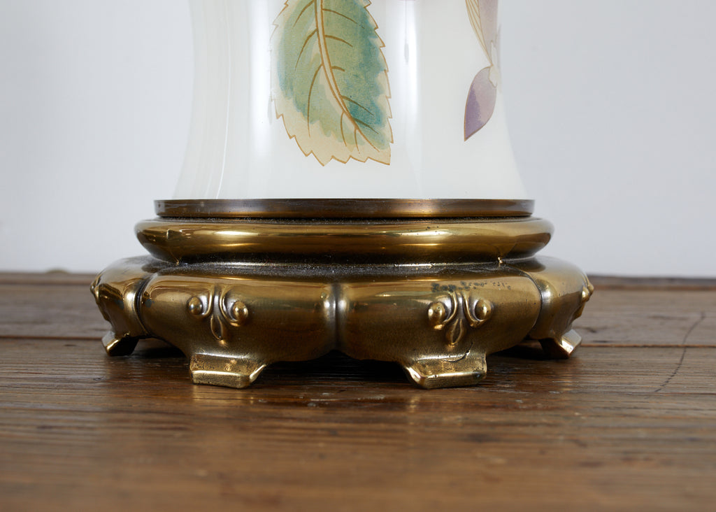 Pair of English Decalcomania Regency Style Table Lamps