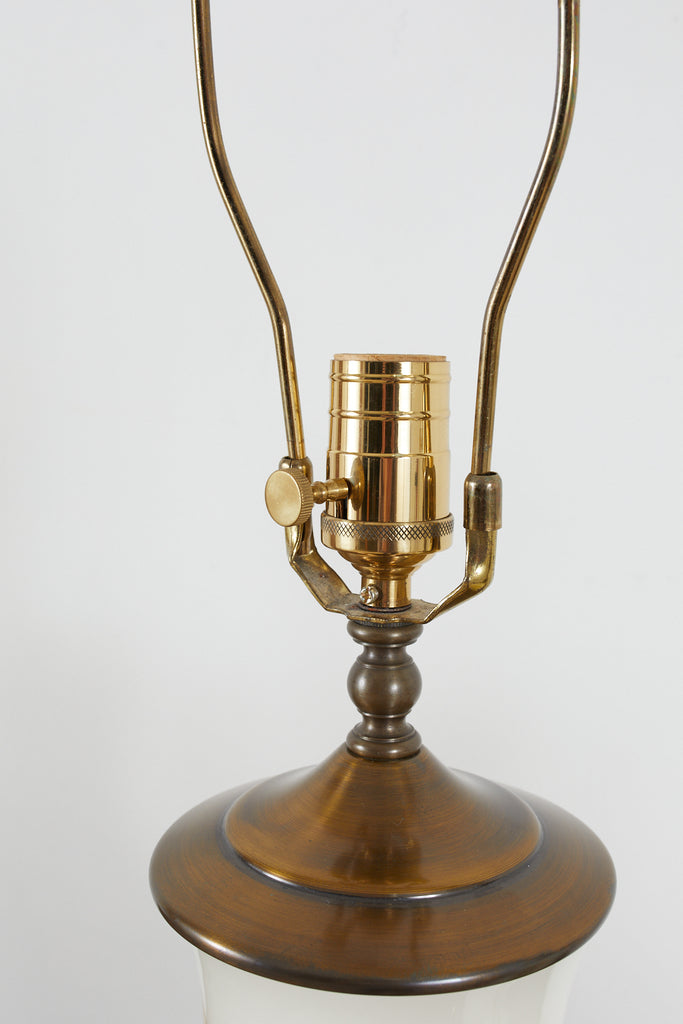 Pair of English Decalcomania Regency Style Table Lamps