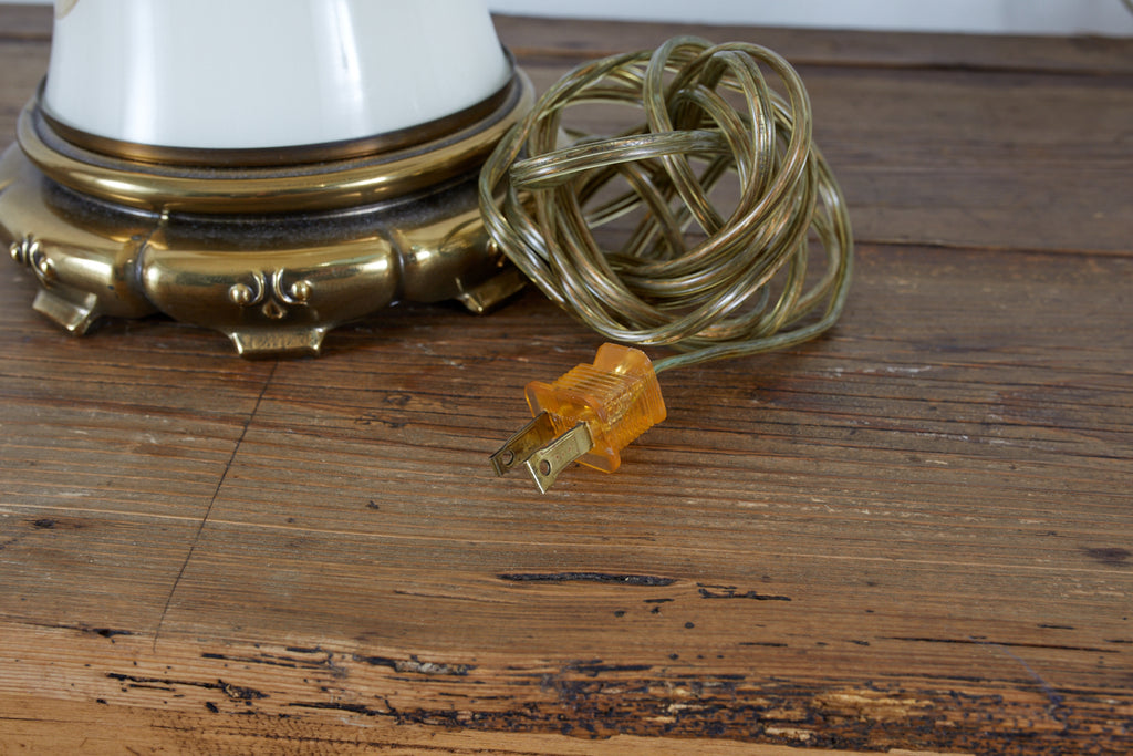 Pair of English Decalcomania Regency Style Table Lamps