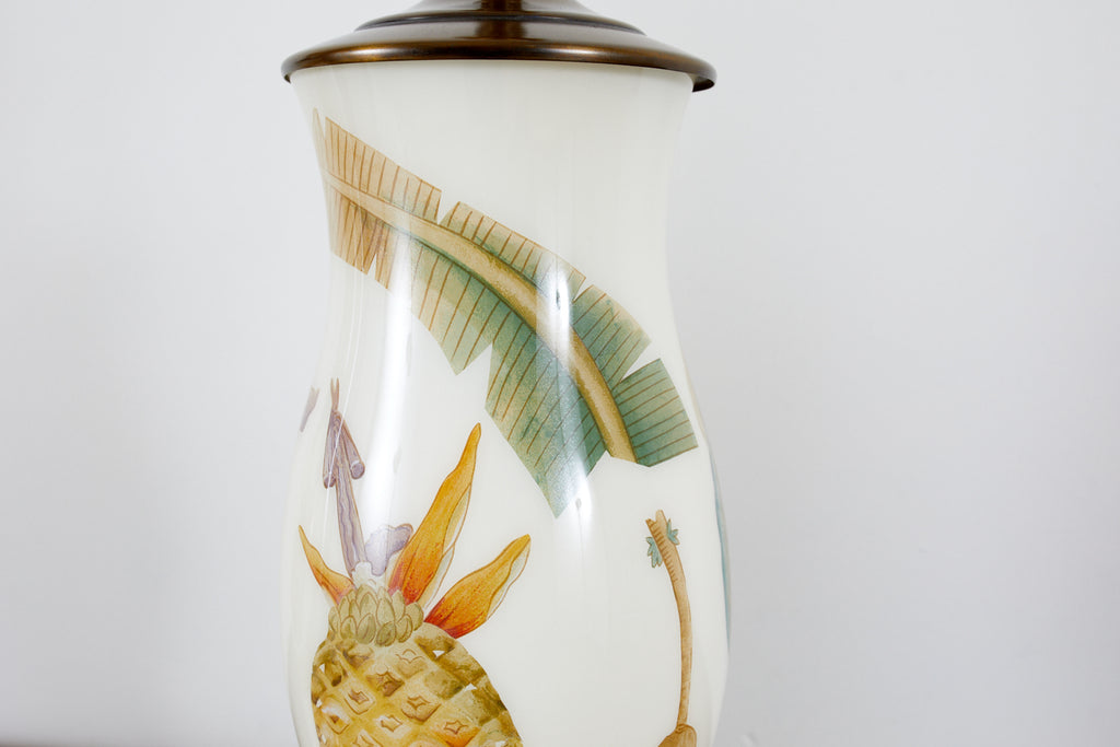 Pair of English Decalcomania Regency Style Table Lamps