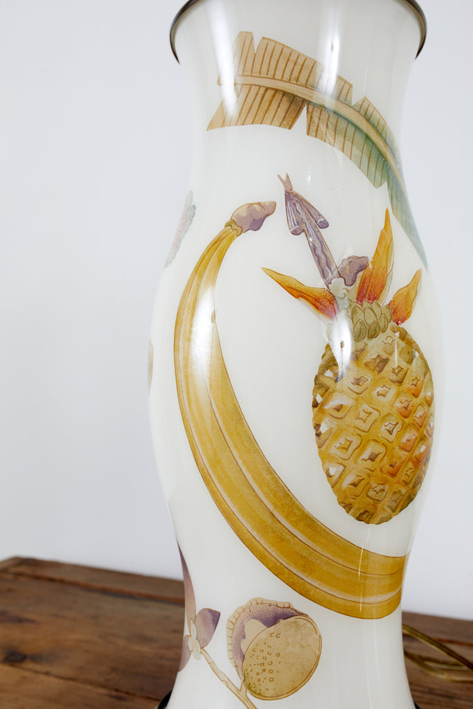 Pair of English Decalcomania Regency Style Table Lamps