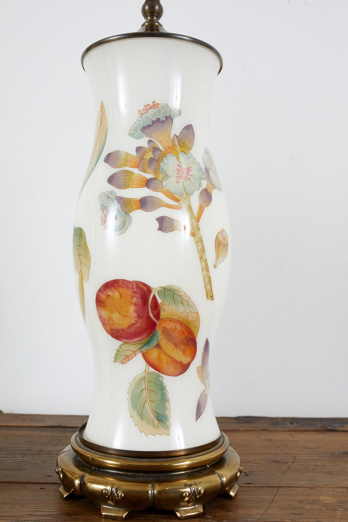 Pair of English Decalcomania Regency Style Table Lamps