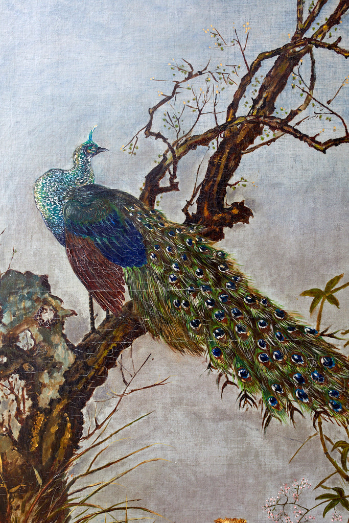 Set of Three French Chinoiserie Framed Canvas Paintings