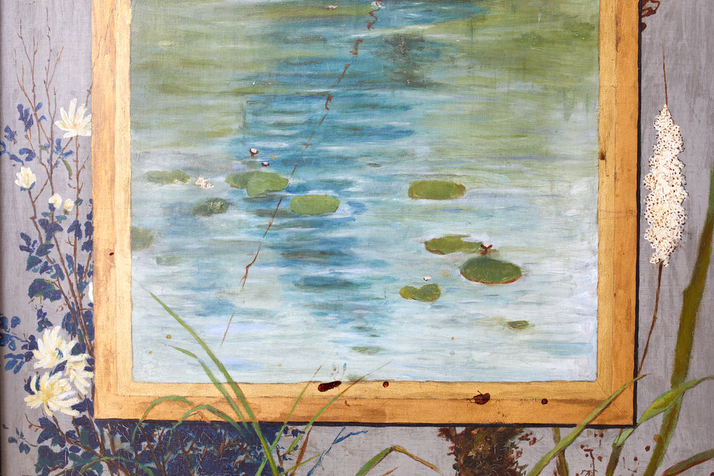 Set of Three French Chinoiserie Framed Canvas Paintings