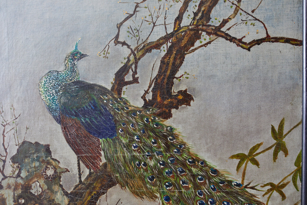 Set of Three French Chinoiserie Framed Canvas Paintings