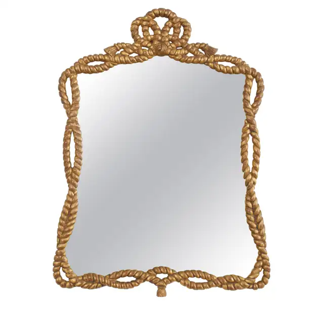 Napoleon III Style Carved Giltwood Rope Tassel Mirror
