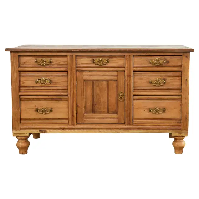 19th Century Country English Provincial Pine Sideboard Server