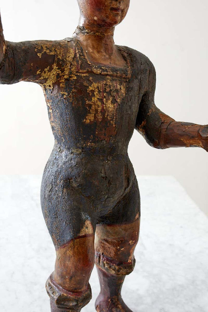 18th Century Italian Carved Santo Boy Sculpture Icon