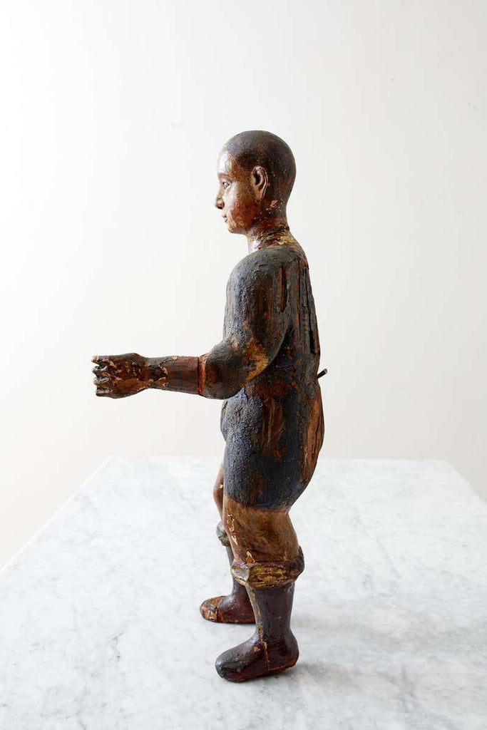 18th Century Italian Carved Santo Boy Sculpture Icon