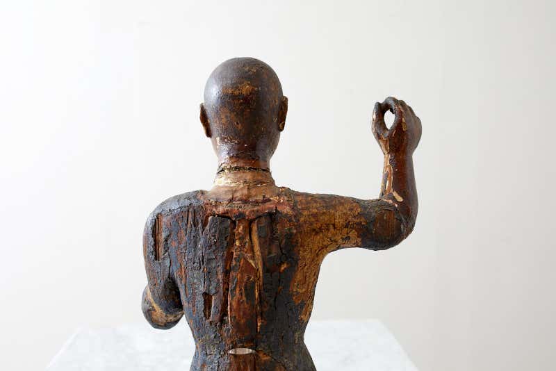 18th Century Italian Carved Santo Boy Sculpture Icon