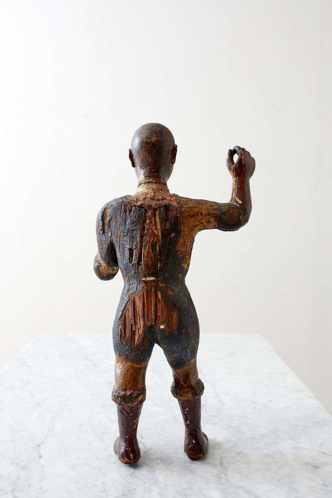 18th Century Italian Carved Santo Boy Sculpture Icon