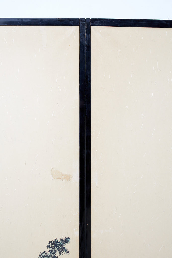 Set of Four Japanese Fusuma Painted Door Panels