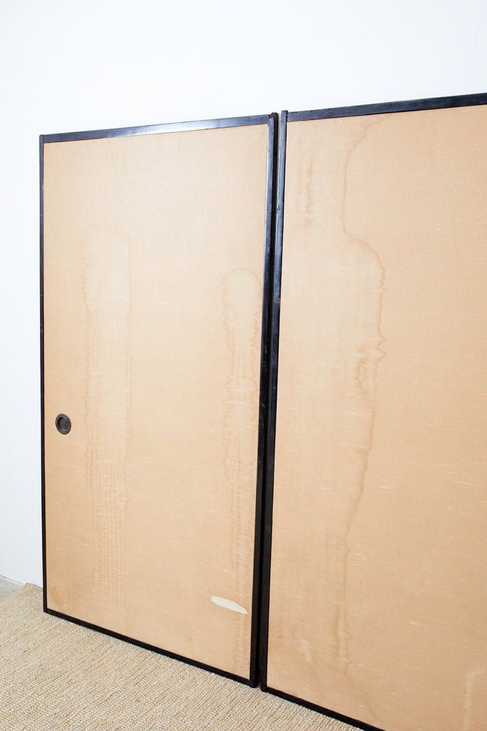 Set of Four Japanese Fusuma Painted Door Panels