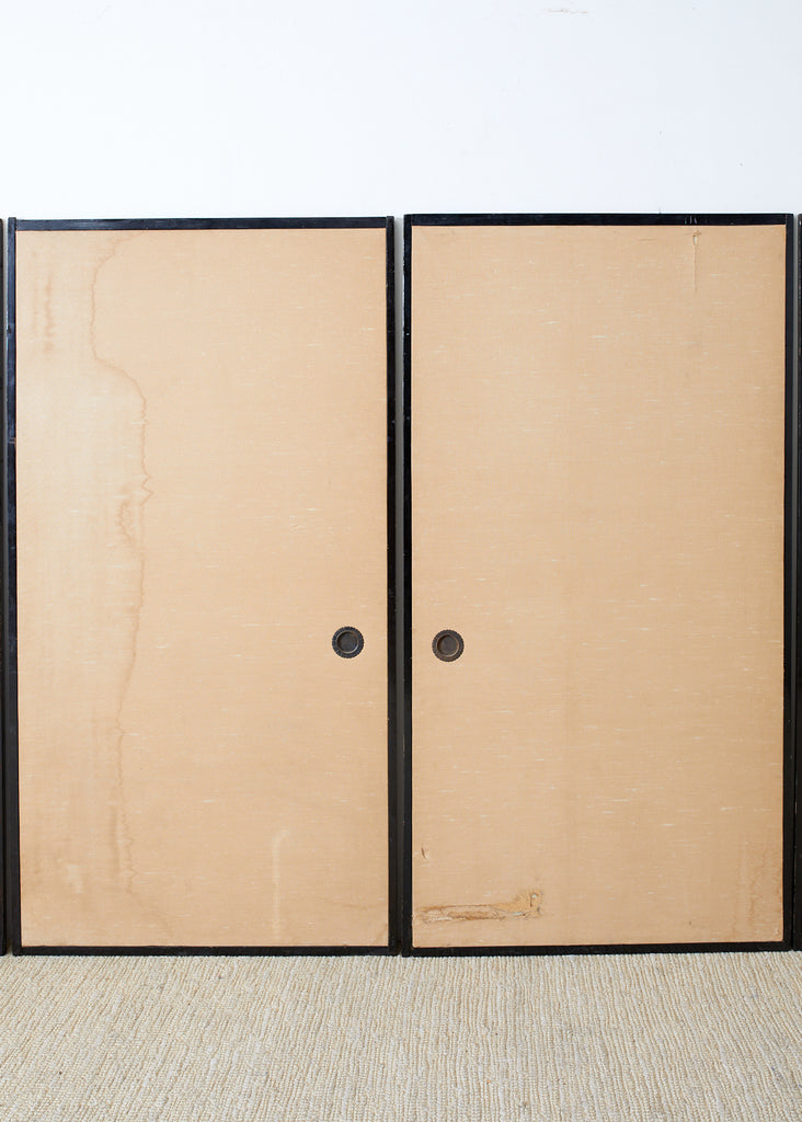 Set of Four Japanese Fusuma Painted Door Panels