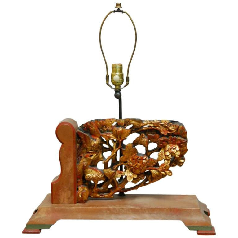 19th Century Chinese Temple Fragment Lamp