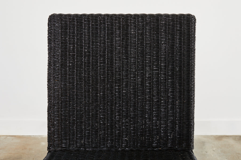 Set of Four Janus Et Cie Edward Lloyd Loom Woven Bartstools