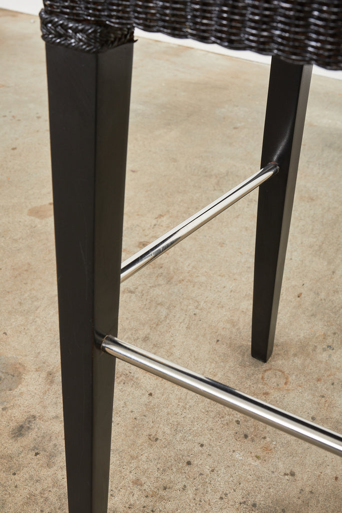 Set of Four Janus Et Cie Edward Lloyd Loom Woven Bartstools