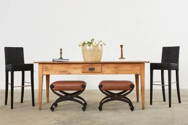 Set of Four Janus Et Cie Edward Lloyd Loom Woven Bartstools