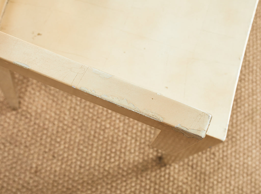 Set of Six Karl Springer JMF Silver Leaf Dining Chairs