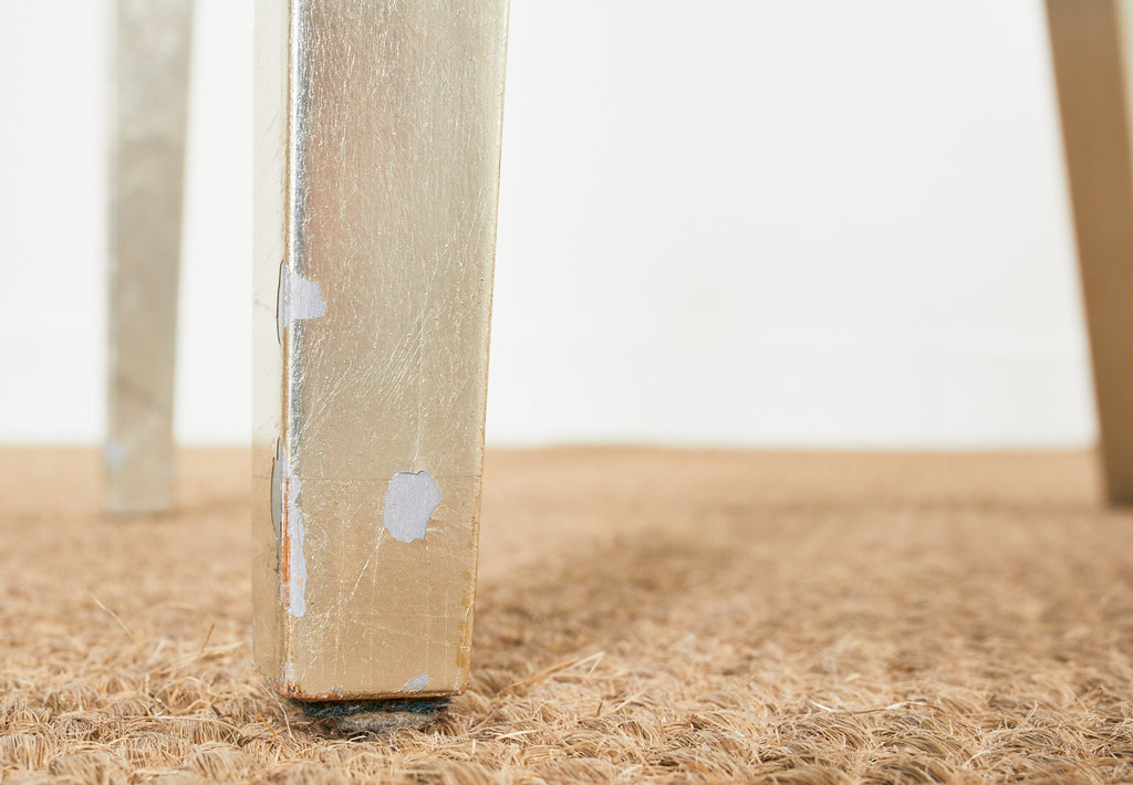 Set of Six Karl Springer JMF Silver Leaf Dining Chairs