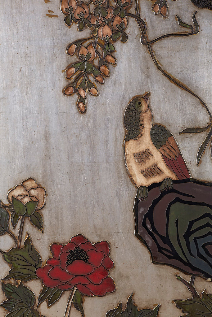 Chinese Export Six-Panel Silver Leaf Coromandel Screen