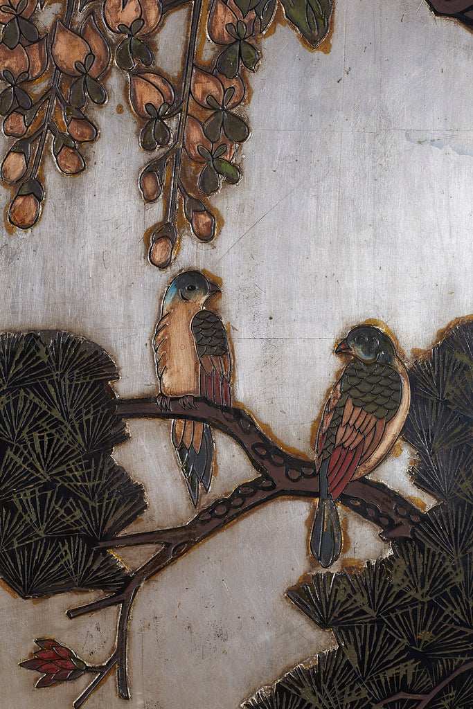 Chinese Export Six-Panel Silver Leaf Coromandel Screen