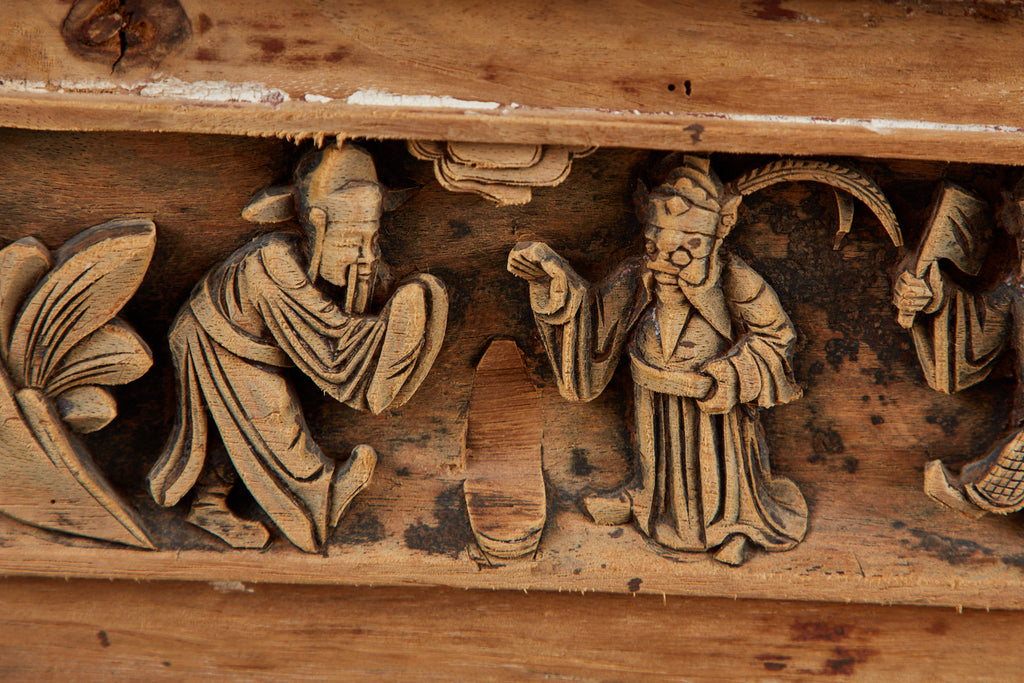 Chinese Qing Style Relief Carved Window Panel