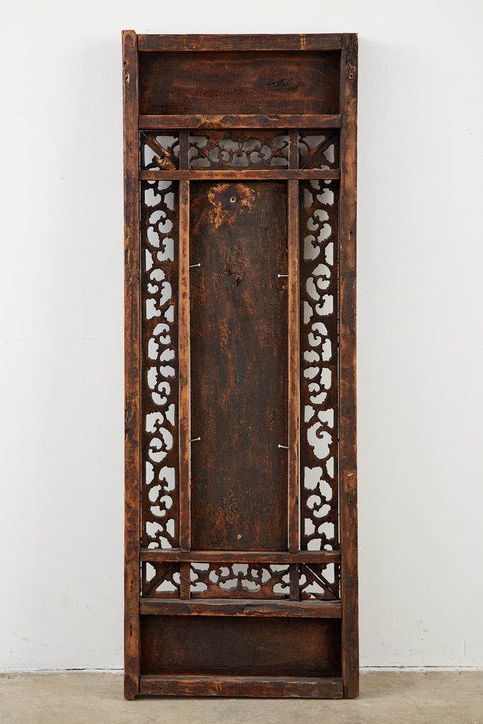 Chinese Qing Style Relief Carved Window Panel