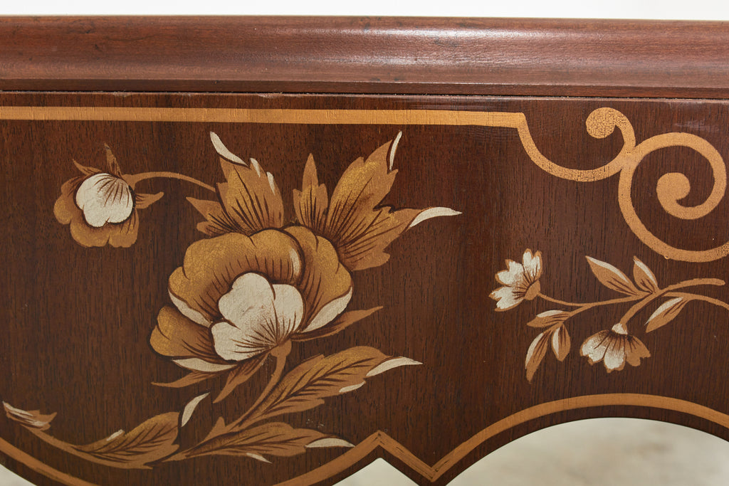 Baker Chinoiserie Octagonal Lacquered Brass Tray Cocktail Table