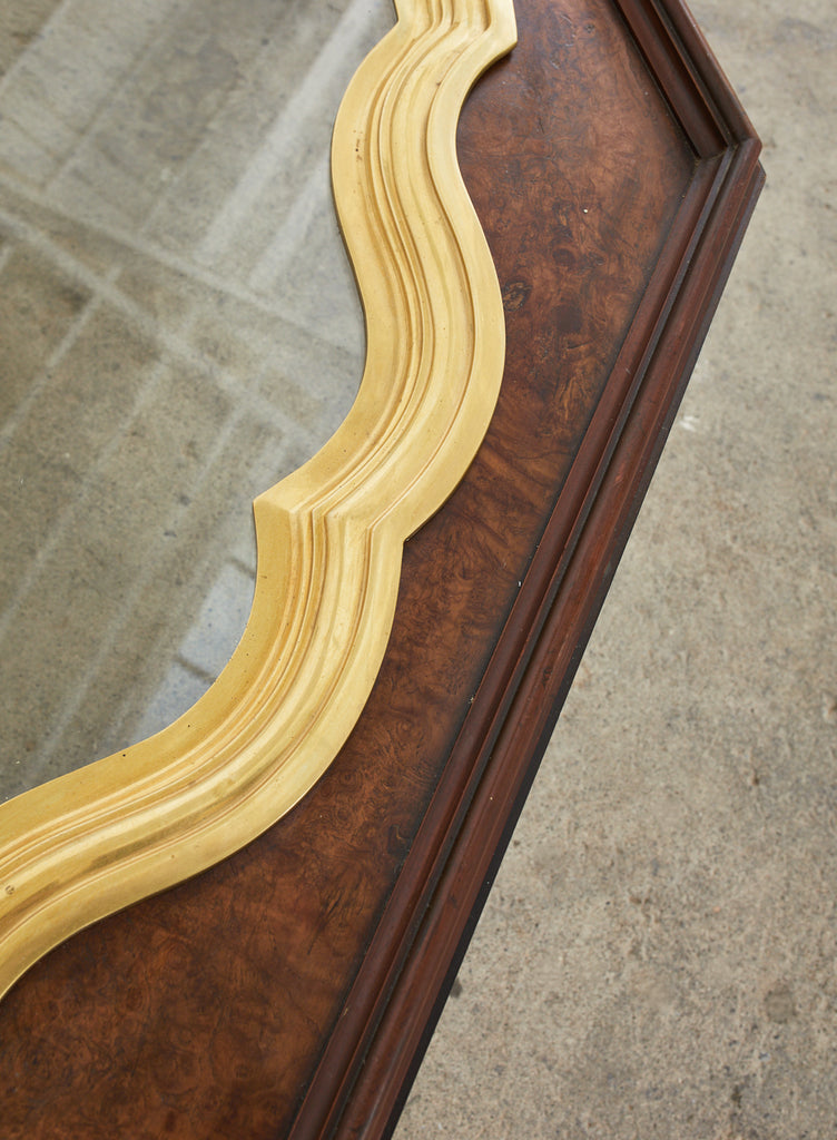 Baker Chinoiserie Octagonal Lacquered Brass Tray Cocktail Table