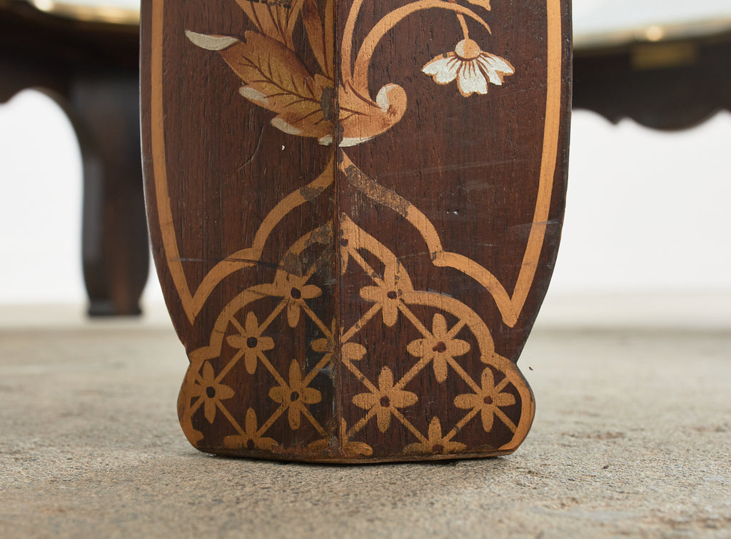 Baker Chinoiserie Octagonal Lacquered Brass Tray Cocktail Table