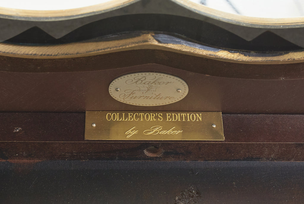 Baker Chinoiserie Octagonal Lacquered Brass Tray Cocktail Table