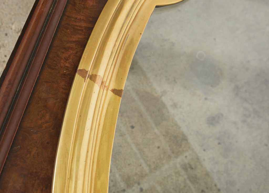 Baker Chinoiserie Octagonal Lacquered Brass Tray Cocktail Table