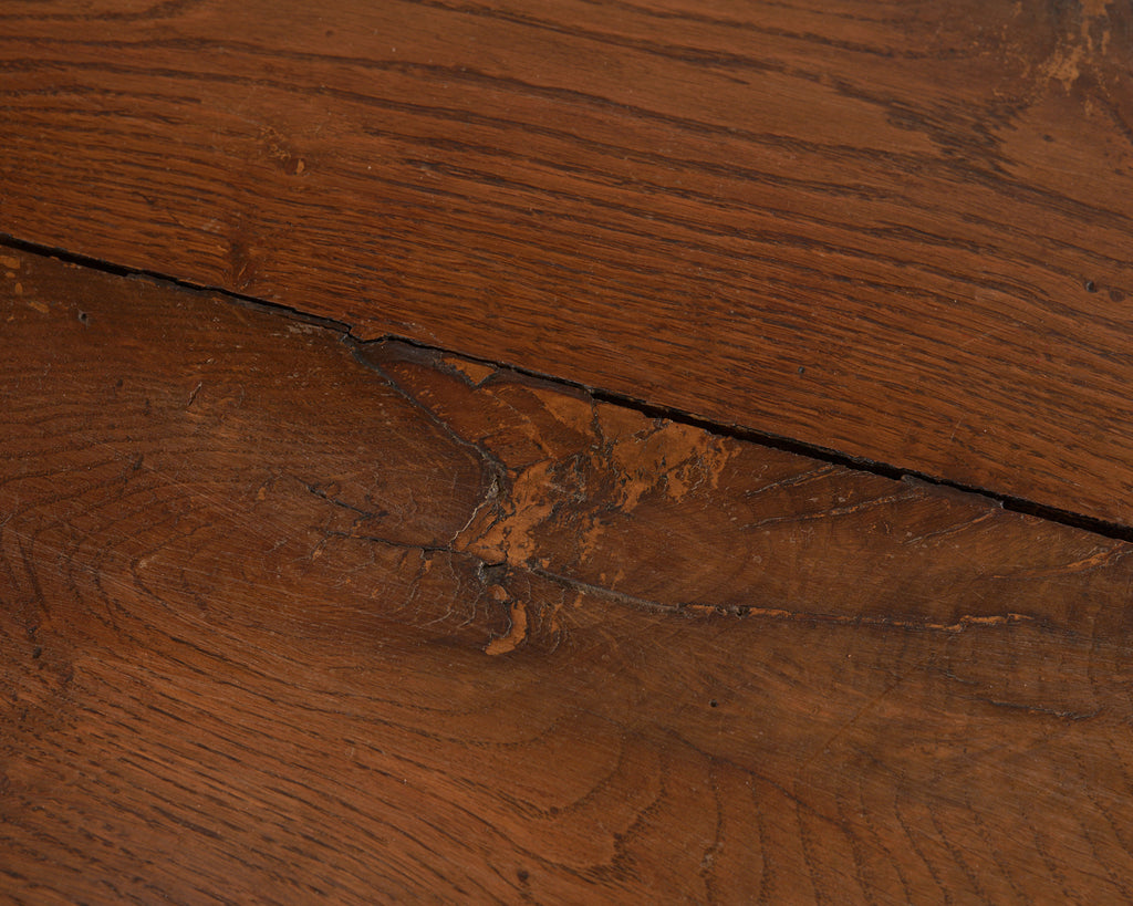 French Louis XIII Style Oak Barley Twist Trestle Dining Table