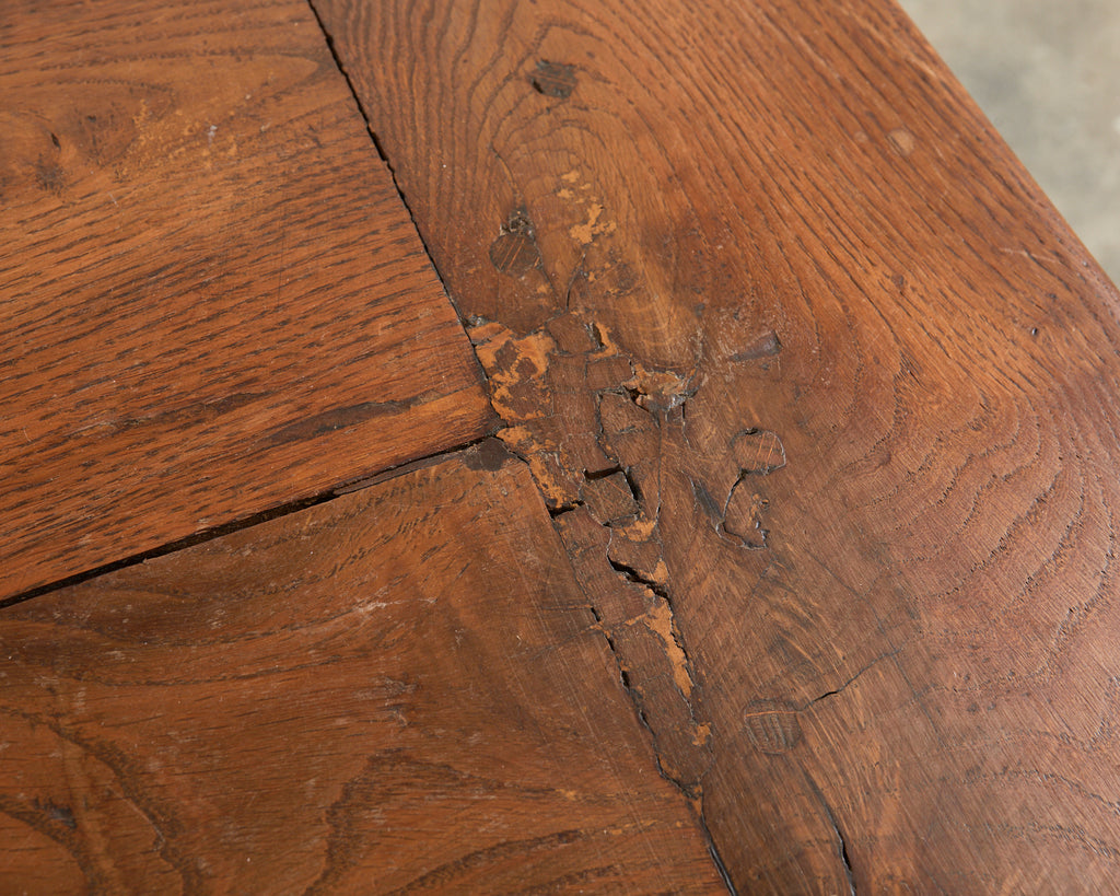 French Louis XIII Style Oak Barley Twist Trestle Dining Table