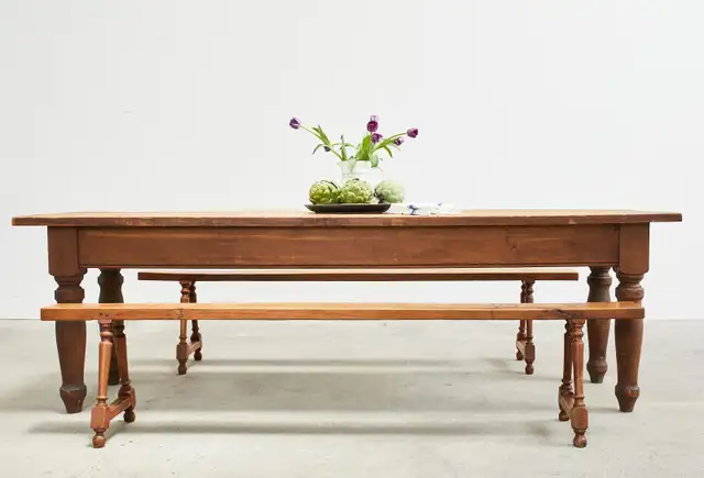 Pair of 19th Century Country French Provincial Farmhouse Benches