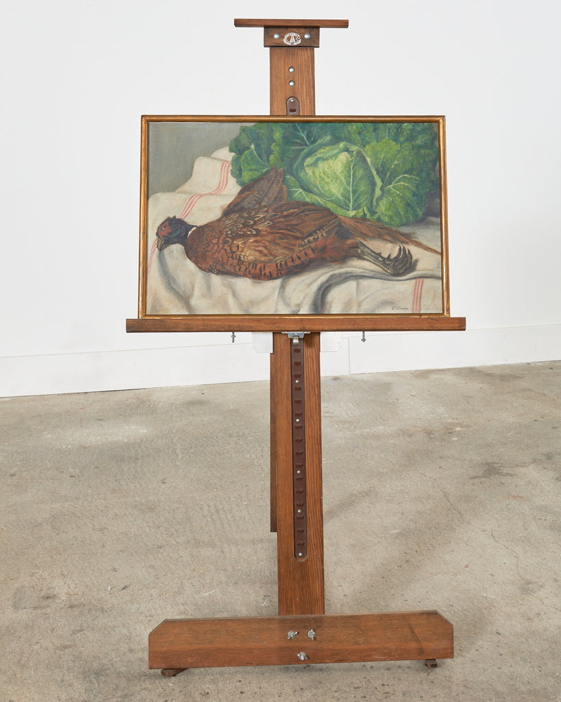 Midcentury French Baroque Style Still Life Pheasant with Cabbage